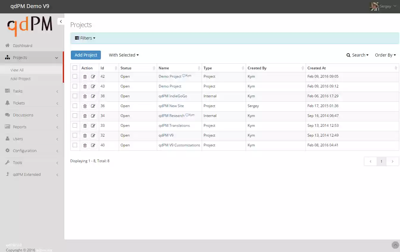 Download web tool or web app qdPM - Web-Based Project Management Tool