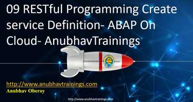 Free download 09 RESTful Programming Create service Definition- ABAP On Cloud- AnubhavTrainings video and edit with RedcoolMedia movie maker MovieStudio video editor online and AudioStudio audio editor onlin