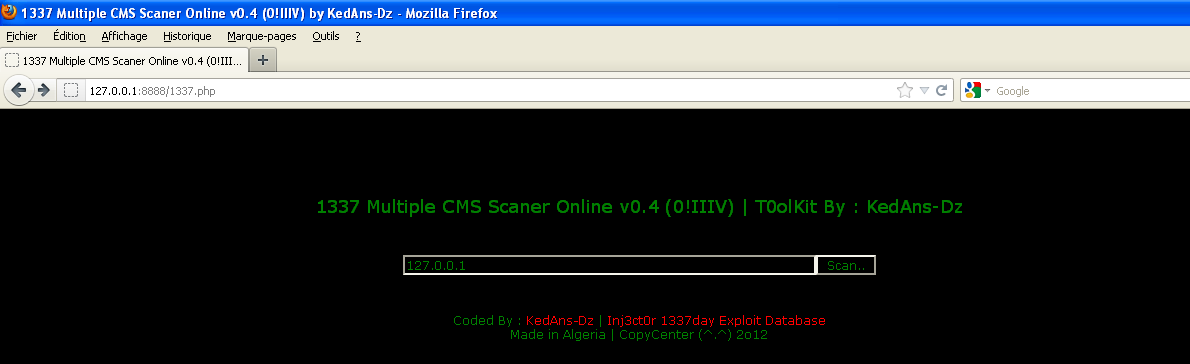 Download web tool or web app 1337 Multiple CMS Scaner Online