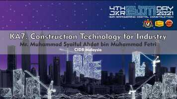 Free download 27Oct 945am KA7 - Construction Technology for Industry video and edit with RedcoolMedia movie maker MovieStudio video editor online and AudioStudio audio editor onlin