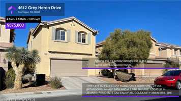 Free download $375,000 Single-Family Home for sale - 4612 Grey Heron Drive, Las Vegas, NV - 89084 video and edit with RedcoolMedia movie maker MovieStudio video editor online and AudioStudio audio editor onlin