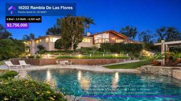 Free download $3,756,000 Single-Family Home for sale - 16202 Rambla De Las Flores, Rancho Santa Fe, CA - 92067 video and edit with RedcoolMedia movie maker MovieStudio video editor online and AudioStudio audio editor onlin