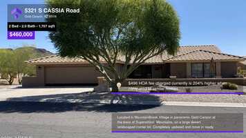 Free download $460,000 Single-Family Home for sale - 5321 S CASSIA Road, Gold Canyon, AZ - 85118 video and edit with RedcoolMedia movie maker MovieStudio video editor online and AudioStudio audio editor onlin