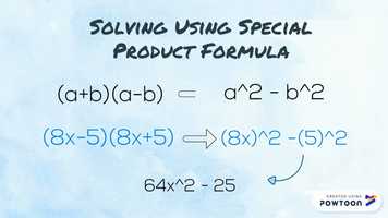 Free download (8x-5)(8x+5) video and edit with RedcoolMedia movie maker MovieStudio video editor online and AudioStudio audio editor onlin