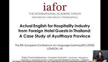 Free download Actual English for Hospitality Industry From Foreign Hotel Guests in Thailand: A Case Study of Ayutthaya Province video and edit with RedcoolMedia movie maker MovieStudio video editor online and AudioStudio audio editor onlin