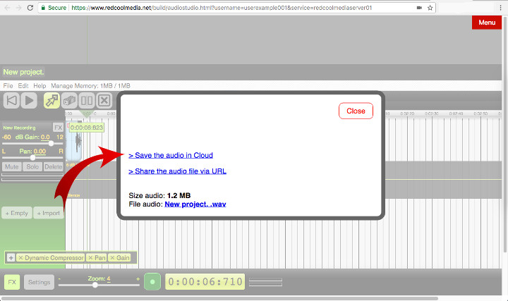 save your AudioStudio online audios in your private cloud