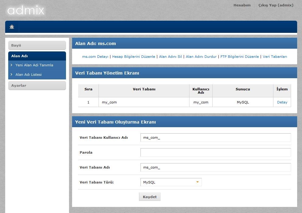 Download web tool or web app admix - windows hosting control panel