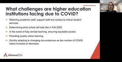 Free download AdvanceEDU + Higher Education in the Age of COVID video and edit with RedcoolMedia movie maker MovieStudio video editor online and AudioStudio audio editor onlin