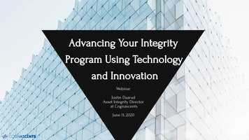 Free download Advancing Your Integrity Program Using Technology and Innovation video and edit with RedcoolMedia movie maker MovieStudio video editor online and AudioStudio audio editor onlin