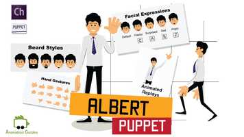 Free download Albert Puppet for Adobe Character Animator video and edit with RedcoolMedia movie maker MovieStudio video editor online and AudioStudio audio editor onlin