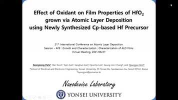 Free download ALD21-(A69922) Effect of Oxidant on Film Properties of HfO2 grown via Atomic Layer Deposition using Newly Synthesized Cp-based video and edit with RedcoolMedia movie maker MovieStudio video editor online and AudioStudio audio editor onlin