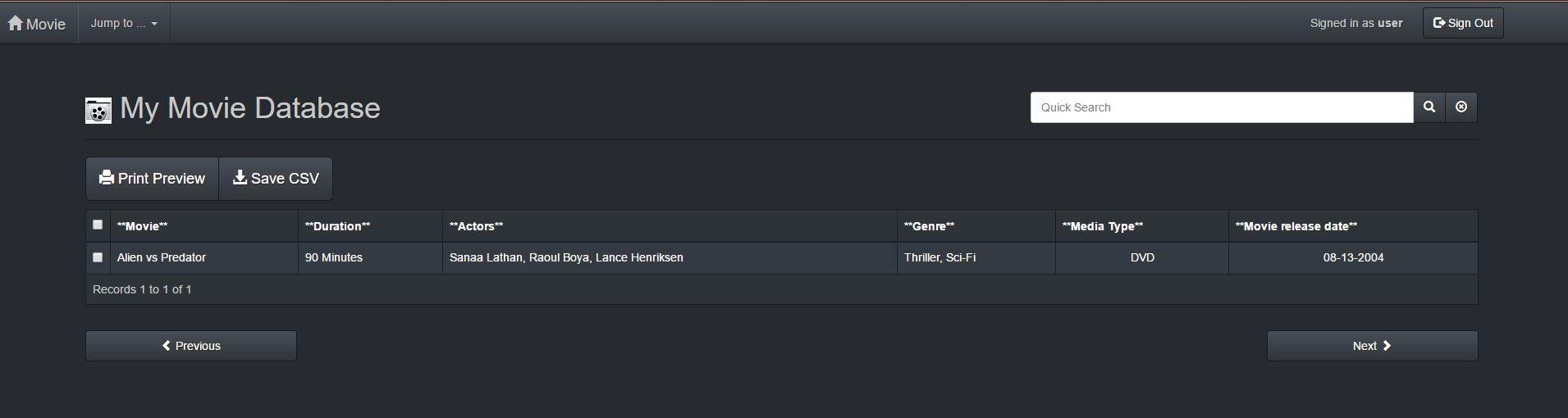 Download web tool or web app A Movie Collector CRUD
