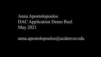 Free download Anna Apostolopoulos DAC Demo Reel 2021 video and edit with RedcoolMedia movie maker MovieStudio video editor online and AudioStudio audio editor onlin