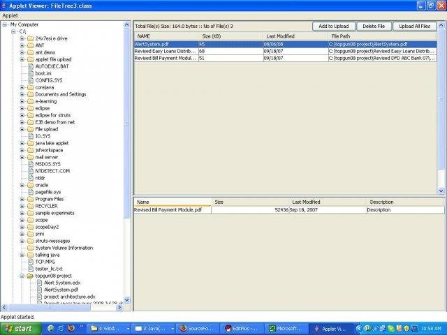 Download web tool or web app Applet MultipleFile Upload from Windows