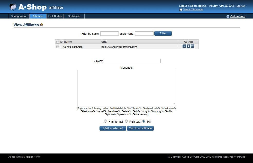 Download web tool or web app AShop Affiliate Download web tool or web app AShop Affiliate