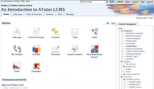 Download web tool or web app ATutor (Learning Management System) Download web tool or web app ATutor (Learning Management System)