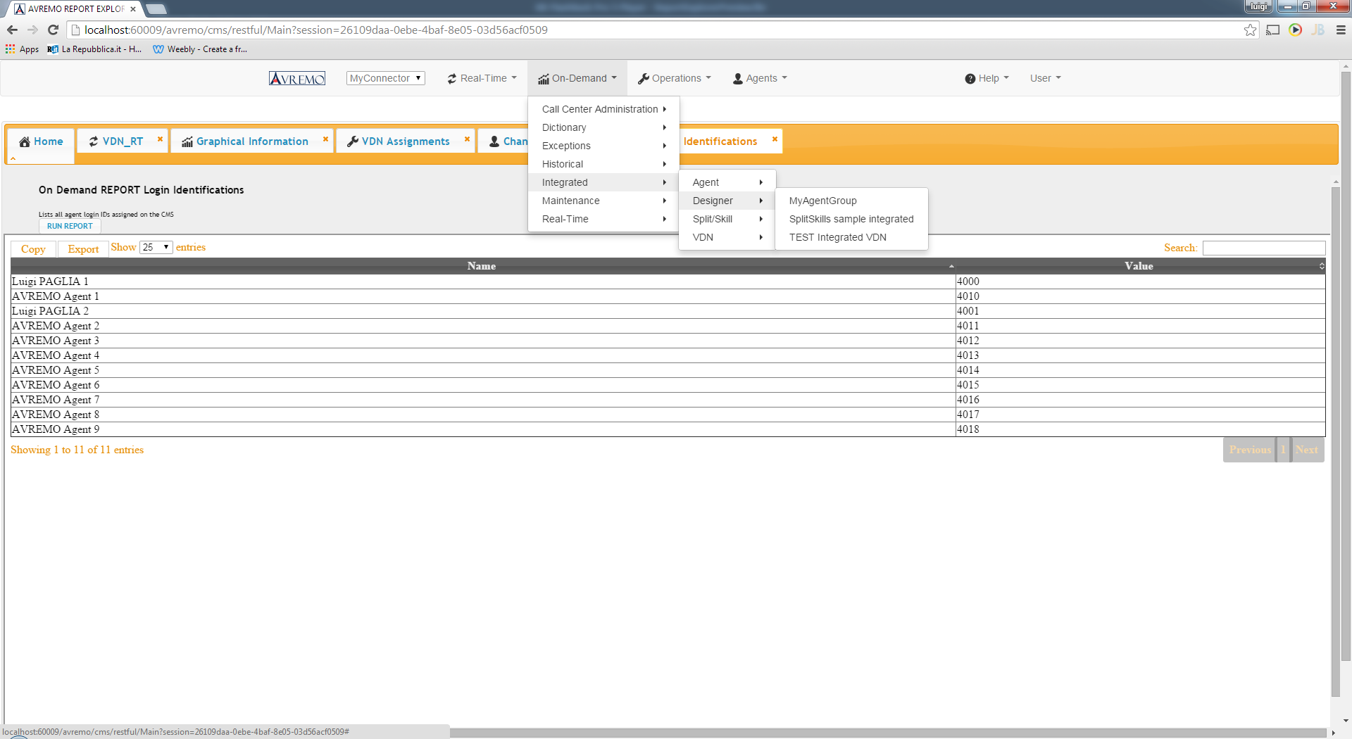 Download web tool or web app AVAYA CMS API Server