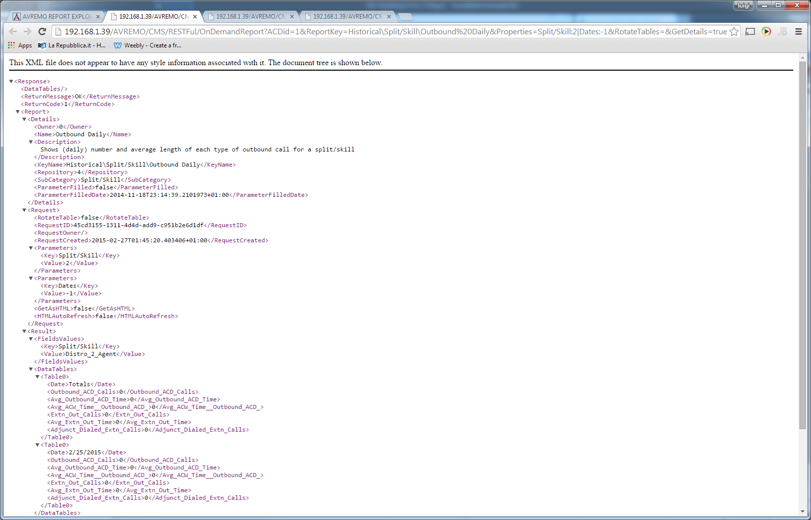 Download web tool or web app AVAYA CMS API Server