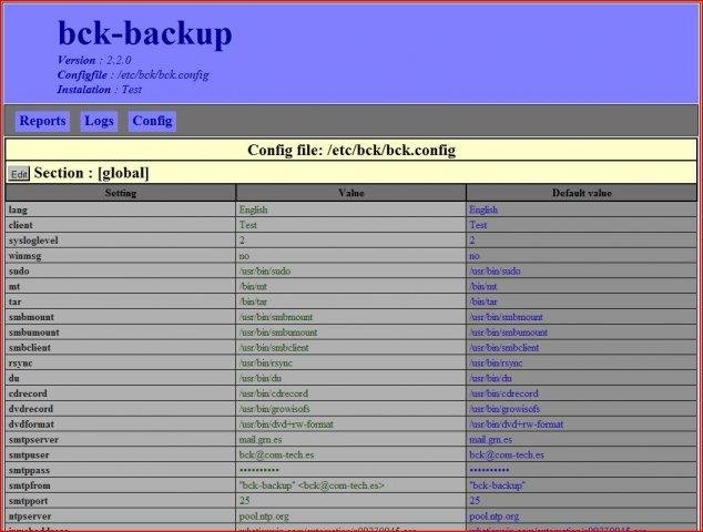 Download web tool or web app bck-backup