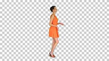 Free download Beautiful woman dances in flirty orange dress, Alpha Channel | Stock Footage - Videohive video and edit with RedcoolMedia movie maker MovieStudio video editor online and AudioStudio audio editor onlin