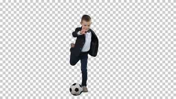 Free download Boy in a formal suit kicking football, Alpha Channel | Stock Footage - Videohive video and edit with RedcoolMedia movie maker MovieStudio video editor online and AudioStudio audio editor onlin