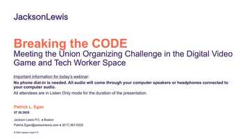 Free download Breaking the CODE: Union Organizing in the Video Game and Technology Industries video and edit with RedcoolMedia movie maker MovieStudio video editor online and AudioStudio audio editor onlin