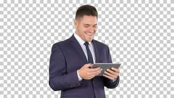 Free download Businessman Reading or Working on A Digital Tablet, Alpha Channel | Stock Footage - Videohive video and edit with RedcoolMedia movie maker MovieStudio video editor online and AudioStudio audio editor onlin