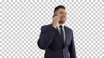 Free download Businessman talking on mobile phone happily, Alpha Channel | Stock Footage - Videohive video and edit with RedcoolMedia movie maker MovieStudio video editor online and AudioStudio audio editor onlin