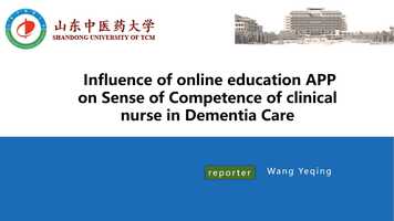 Free download C376 Influence of online education APP on Sense of Competence of clinical nurse in Dementia Care.mp4 video and edit with RedcoolMedia movie maker MovieStudio video editor online and AudioStudio audio editor onlin
