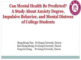 Free download Can Mental Health Be Predicted? A Study About Anxiety Degree, Impulsive Behavior, and Mental Distress of College Students video and edit with RedcoolMedia movie maker MovieStudio video editor online and AudioStudio audio editor onlin