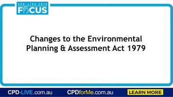 Free download Changes to the Environment Planning  Assessment Act 1979, (2018 Preview) Australian Substantive Law - CPDforMe.com.au video and edit with RedcoolMedia movie maker MovieStudio video editor online and AudioStudio audio editor onlin