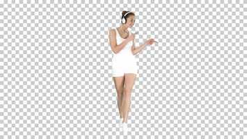Free download Charming fitness girl walking and listening music, Alpha Channel | Stock Footage - Videohive video and edit with RedcoolMedia movie maker MovieStudio video editor online and AudioStudio audio editor onlin