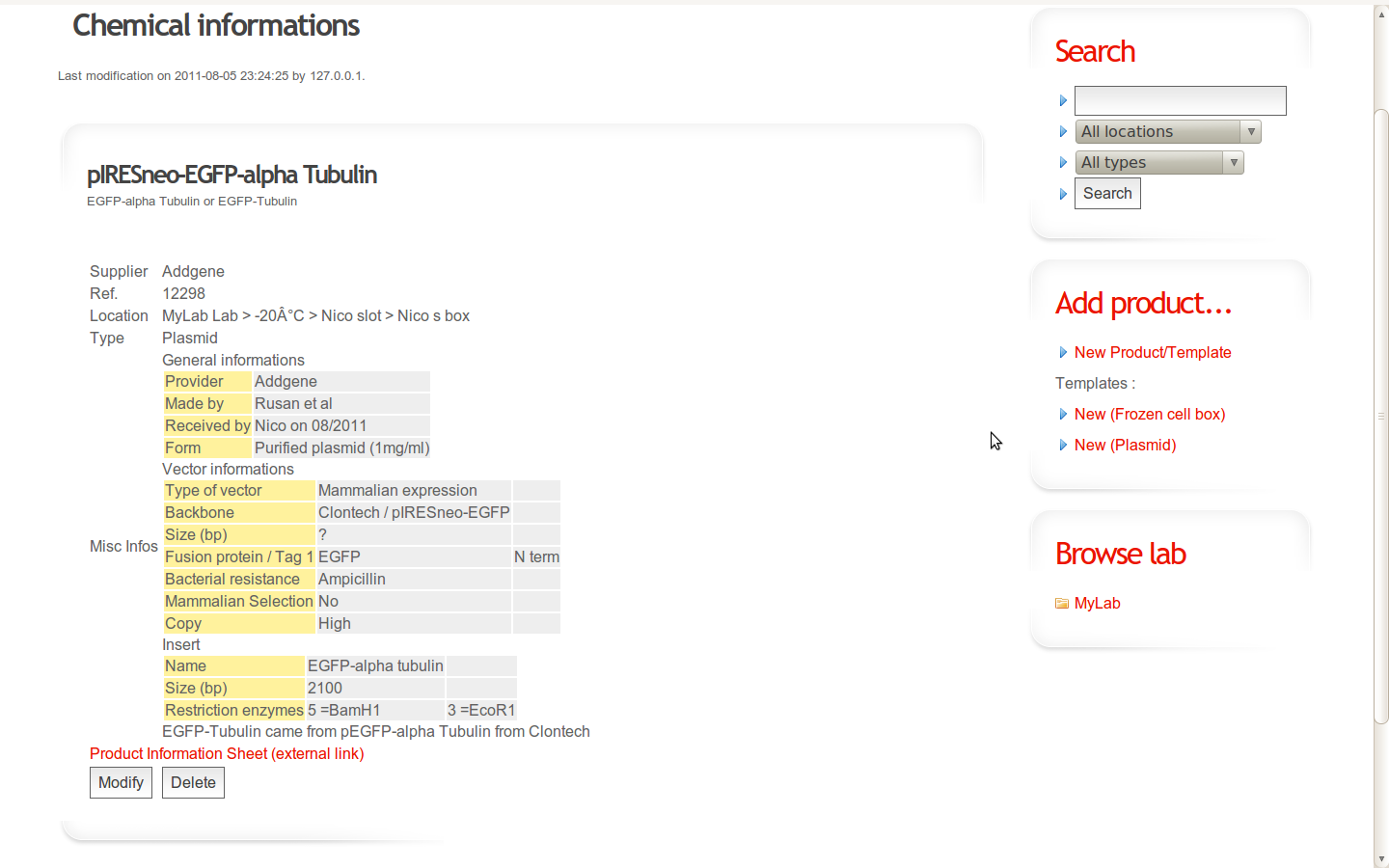 Download web tool or web app Chemicals - Lab Database Download web tool or web app Chemicals - Lab Database