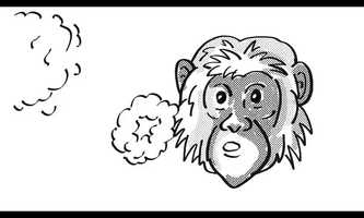 Free download Chimpanzee Blowing Smoke Rings Drawing 2D Animation video and edit with RedcoolMedia movie maker MovieStudio video editor online and AudioStudio audio editor onlin