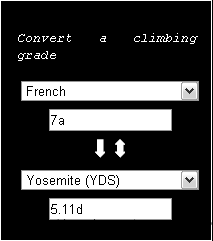 Download web tool or web app Climbing scale converter