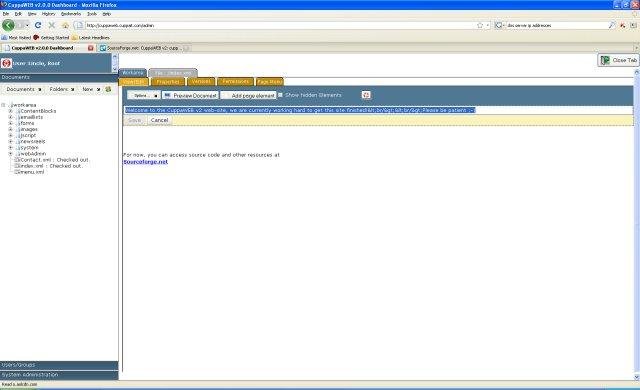 Download web tool or web app CMS, CuppaWEB v2