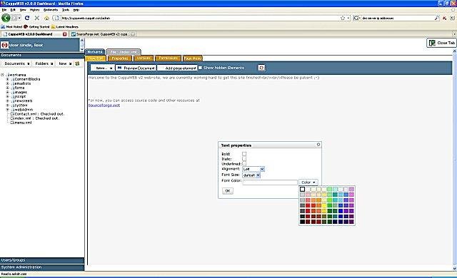 Download web tool or web app CMS, CuppaWEB v2