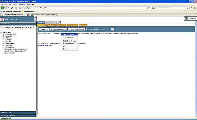 Download web tool or web app CMS, CuppaWEB v2