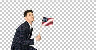 Free download Cool Man in Suit Does Crazy Dancing with American Flag Alpha | Stock Footage - Envato elements video and edit with RedcoolMedia movie maker MovieStudio video editor online and AudioStudio audio editor onlin