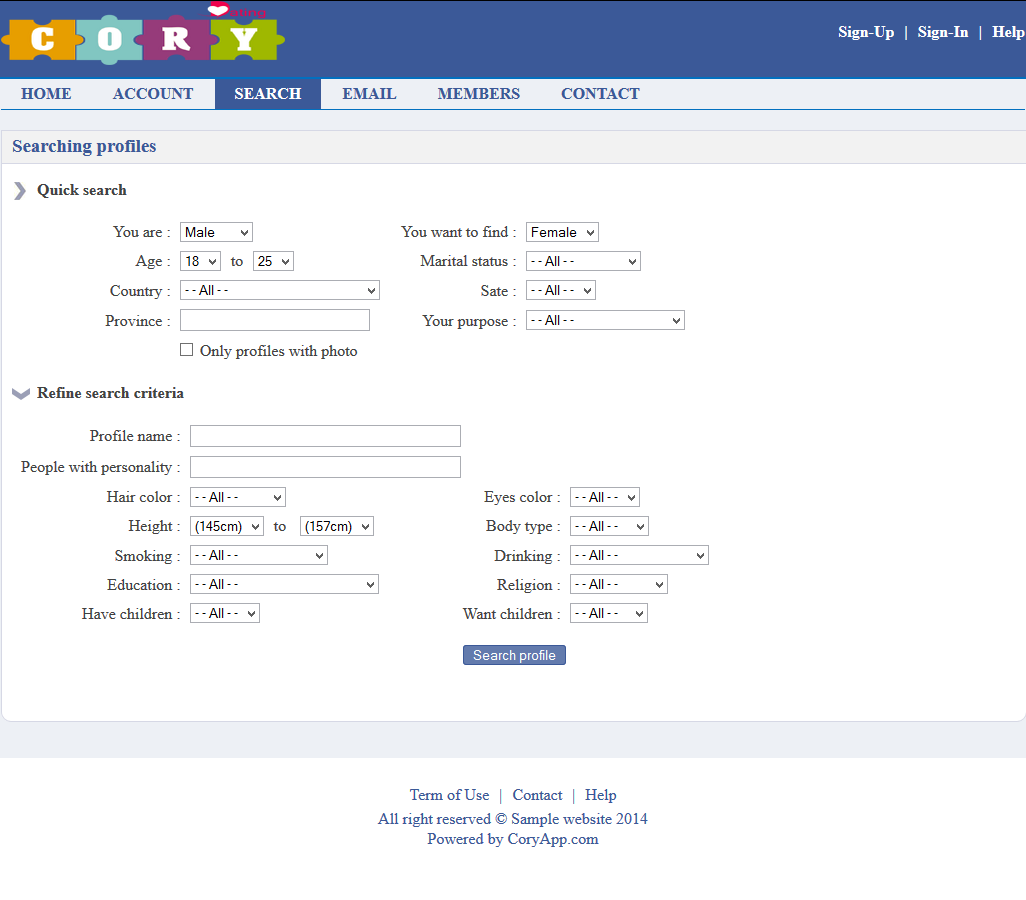Download web tool or web app Cory Dating script Download web tool or web app Cory Dating script