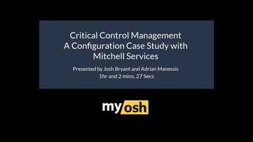 Free download Critical Control Management  A Configuration Case Study with Mitchell Services video and edit with RedcoolMedia movie maker MovieStudio video editor online and AudioStudio audio editor onlin