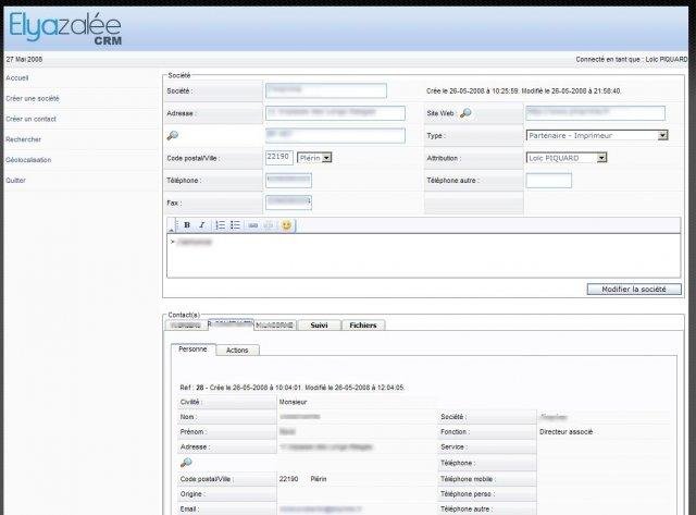 Download web tool or web app CRM Elyazalée