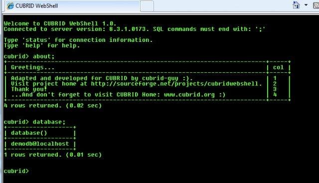 Download web tool or web app CUBRID WebShell Download web tool or web app CUBRID WebShell