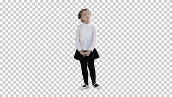 Free download Cute preschool girl standing being shy looking around and thinking | Stock Footage - Videohive video and edit with RedcoolMedia movie maker MovieStudio video editor online and AudioStudio audio editor onlin