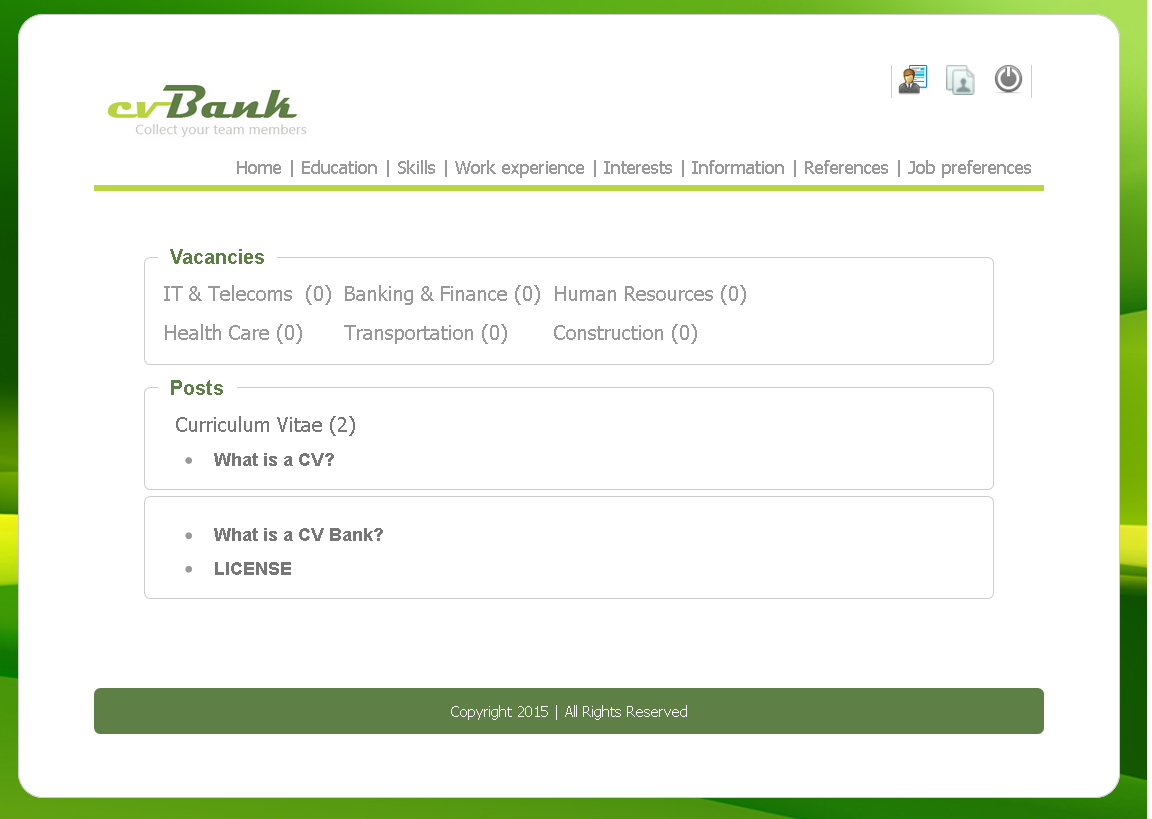 Download web tool or web app CV bank (Curriculum vitae repository)
