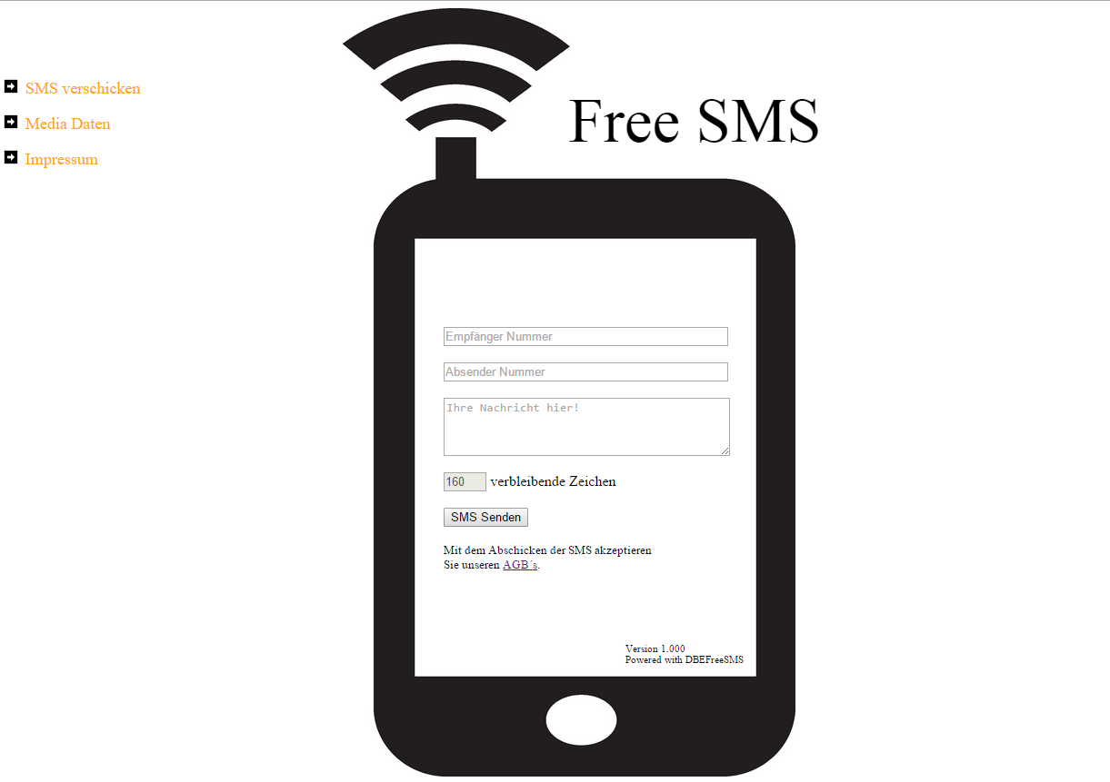 Download web tool or web app DBEFreeSMS