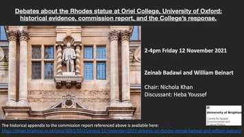 Free download Debates about the Rhodes statue at Oriel College with Zeinab Badawi and William Beinart video and edit with RedcoolMedia movie maker MovieStudio video editor online and AudioStudio audio editor onlin