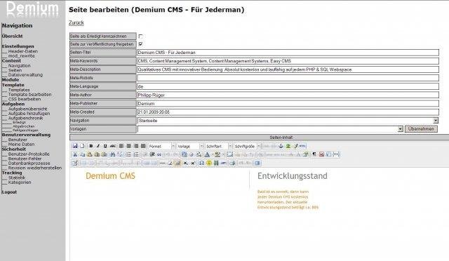 Download web tool or web app Demium CMS