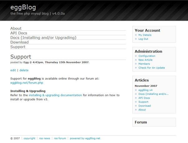 Download web tool or web app eggBlog