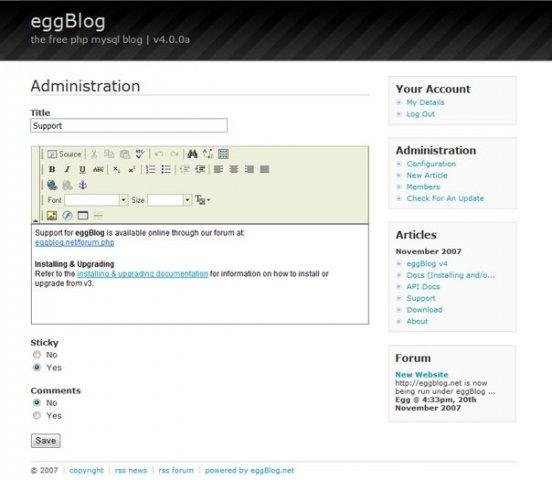 Download web tool or web app eggBlog